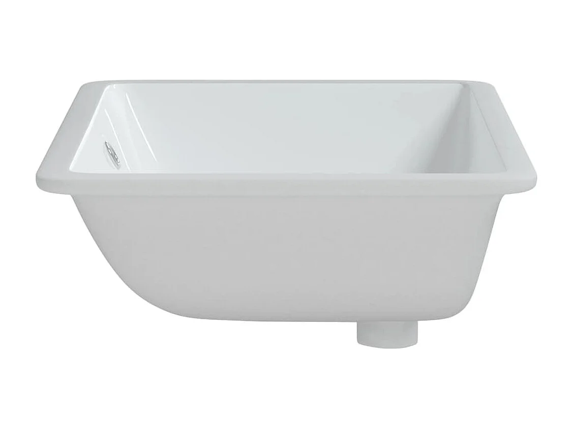 Weißes Waschbecken aus rechteckiger Keramik, 60 x 40 x 21 cm