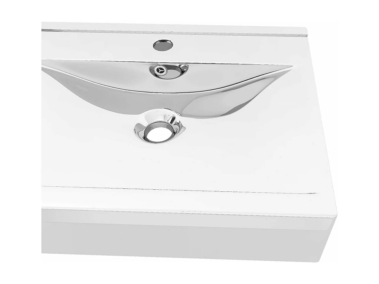 Lavabo con troppopieno 60x46x16 cm Ceramica Silver