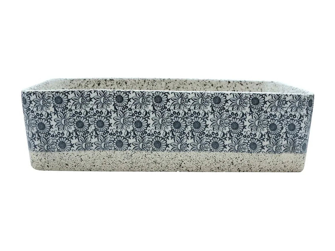 Lavabo sobre encimera rectangular gris/azul 46x35,5x13 cm cerámica