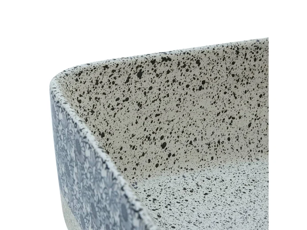 Lavabo sobre encimera rectangular gris/azul 46x35,5x13 cm cerámica