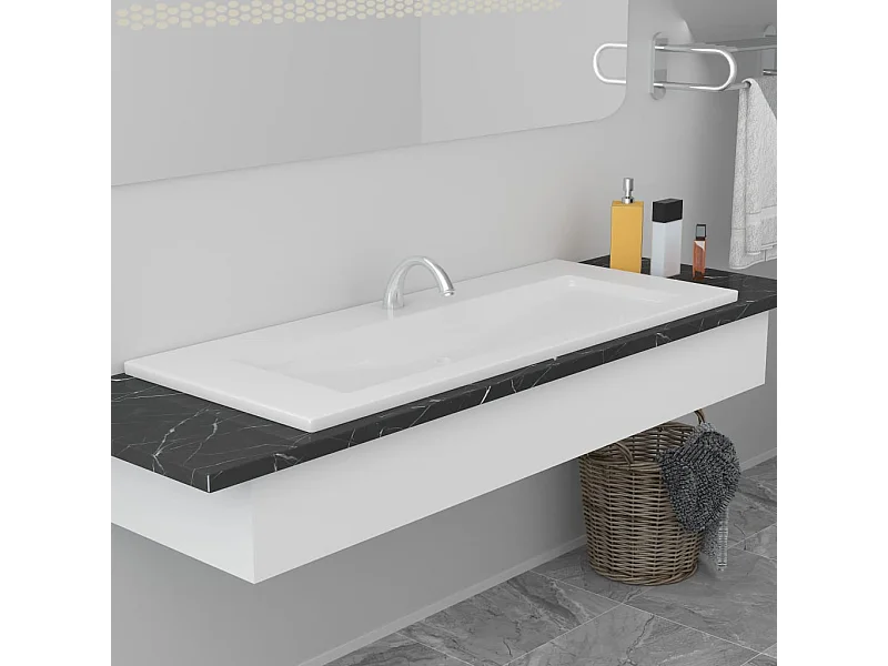 Lavello incasso 101 x 39,5 x 18,5 cm Ceramica Bianca