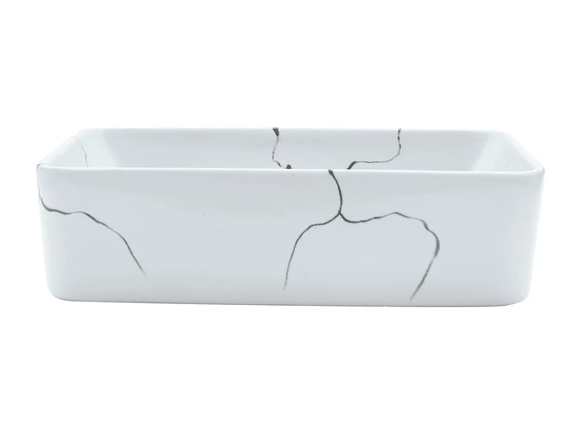 Lavabo da appoggio rettangolare bianco 46x35,5x13 cm in ceramica