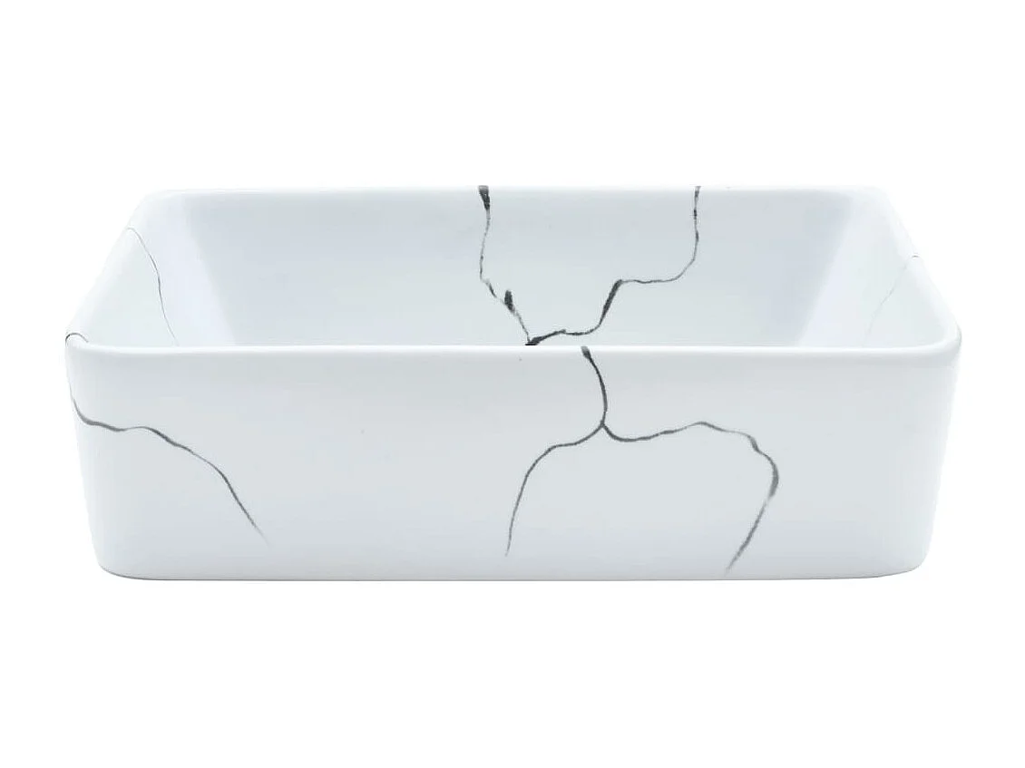Lavabo da appoggio rettangolare bianco 46x35,5x13 cm in ceramica
