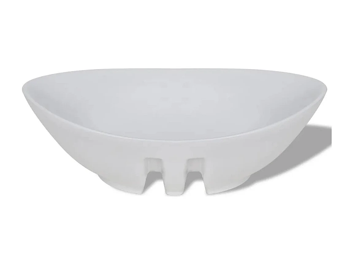 Lavabo ovale en céramique avec trop plein 59 x 38,5 cm