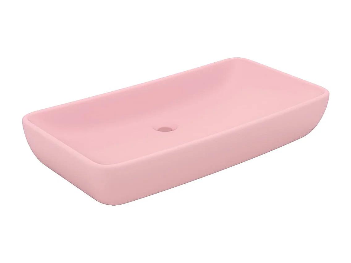 Lavabo rettangolare di lusso Rosa opaco 71x38 cm Ceramica