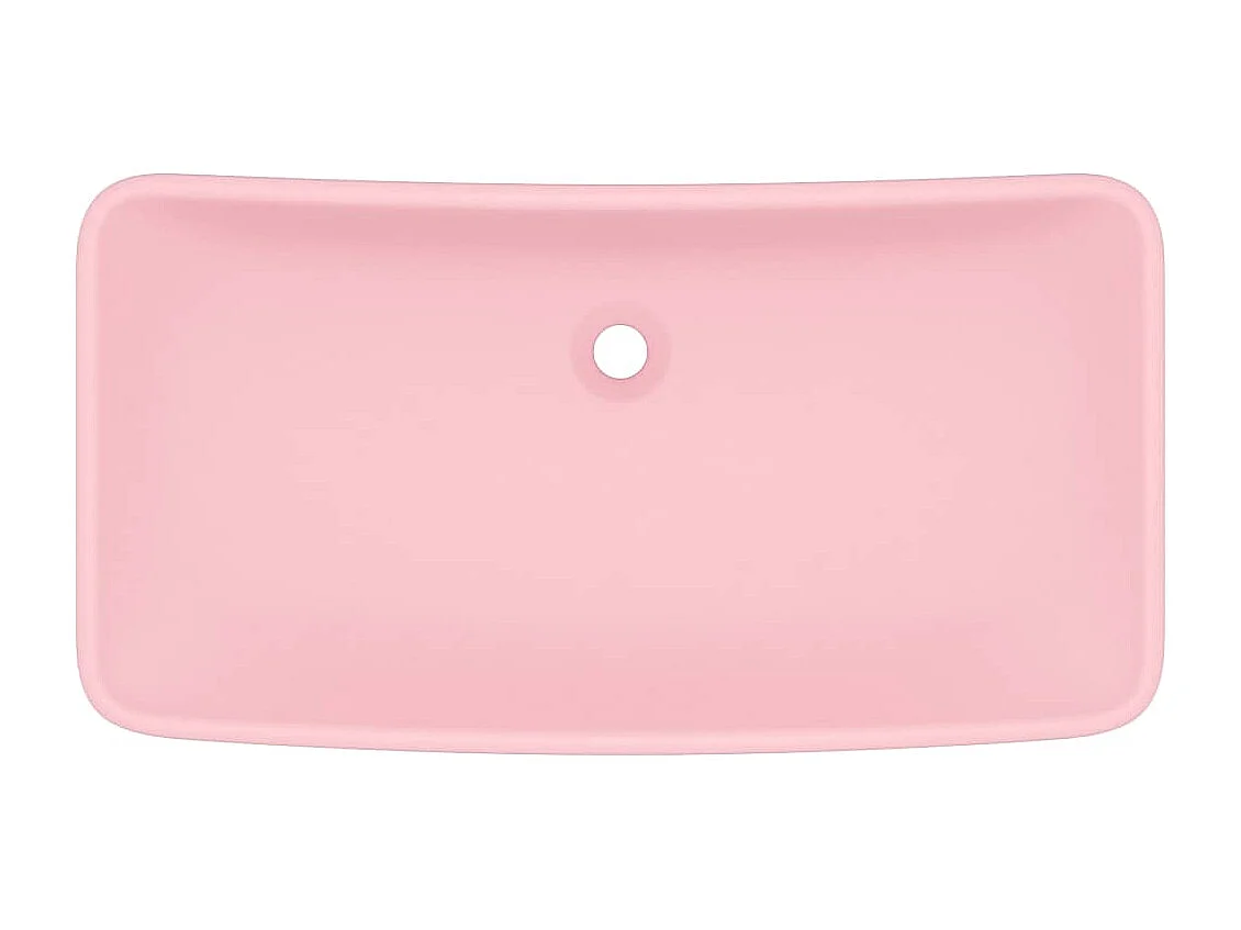 Lavabo de luxe rectangulaire Rose mat 71x38 cm Céramique
