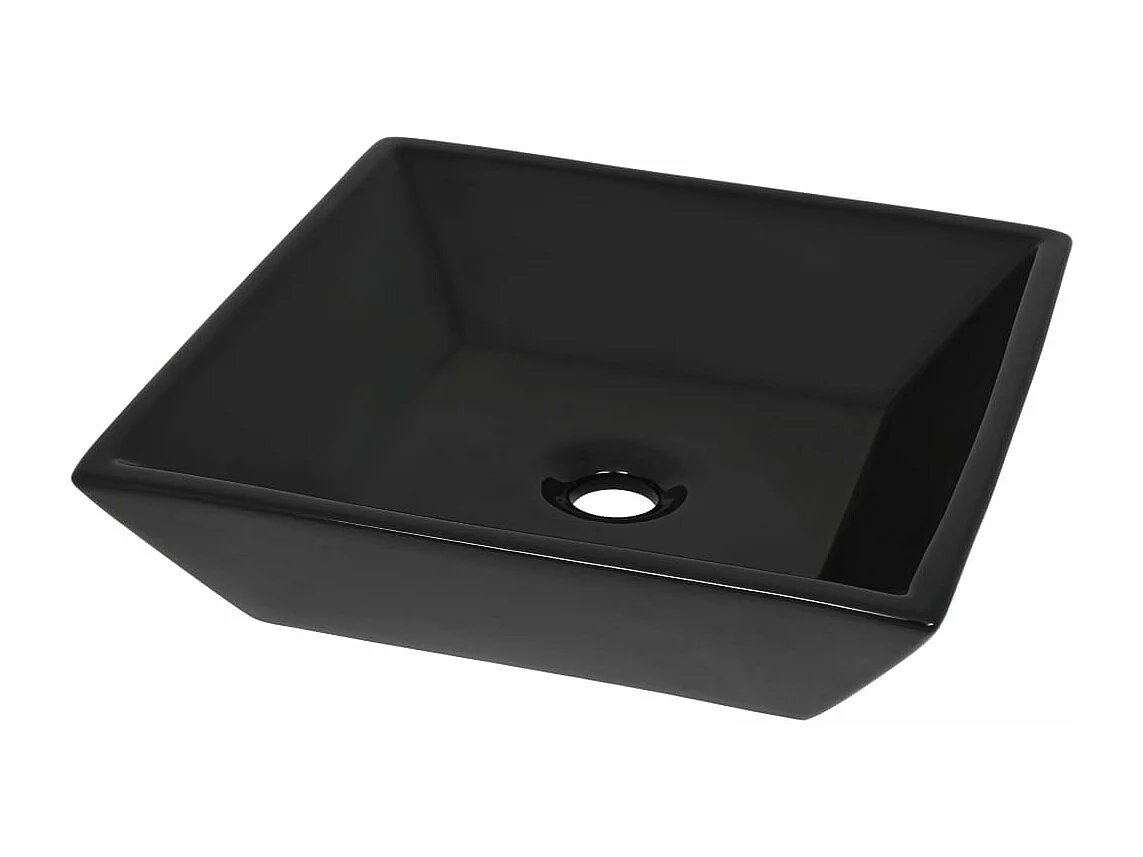 Lavabo Céramique carré Noir 41,5 x 41,5 x 12 cm