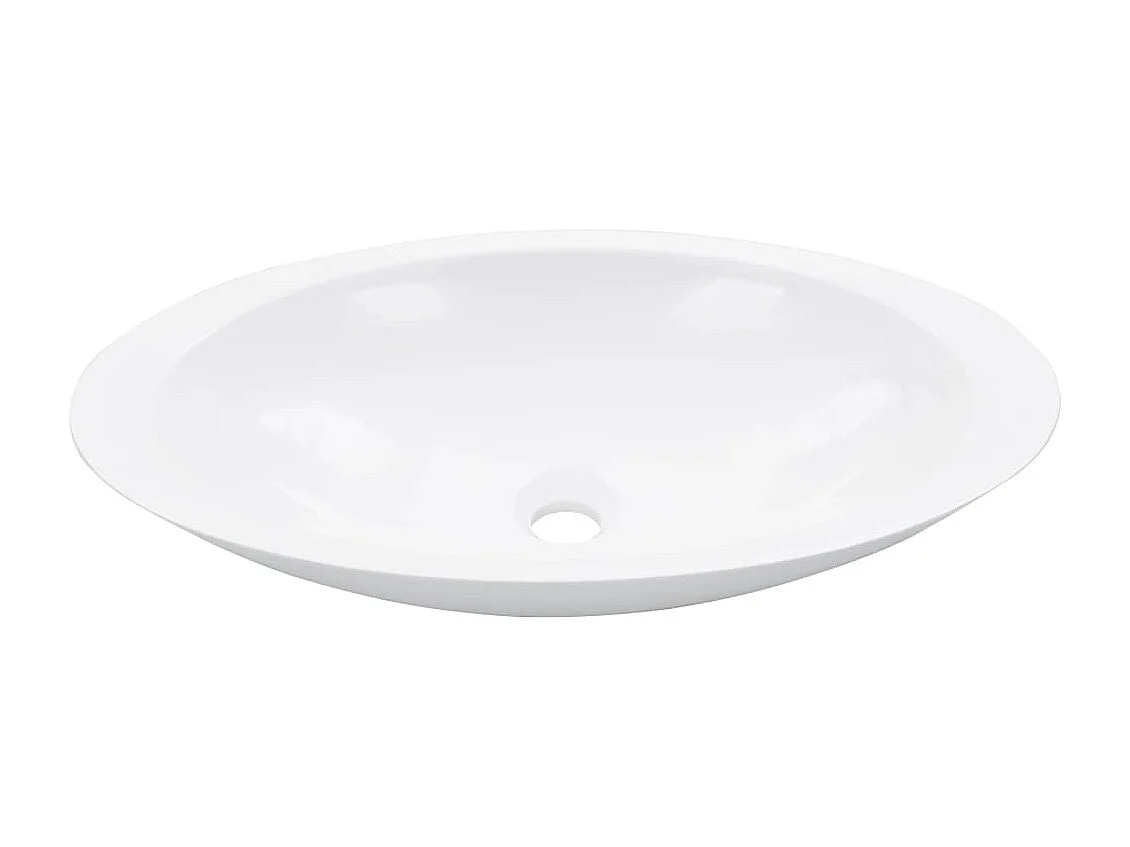 Lavabo 59,3x35,1x10,7 cm Fonte minérale/marbre Blanc