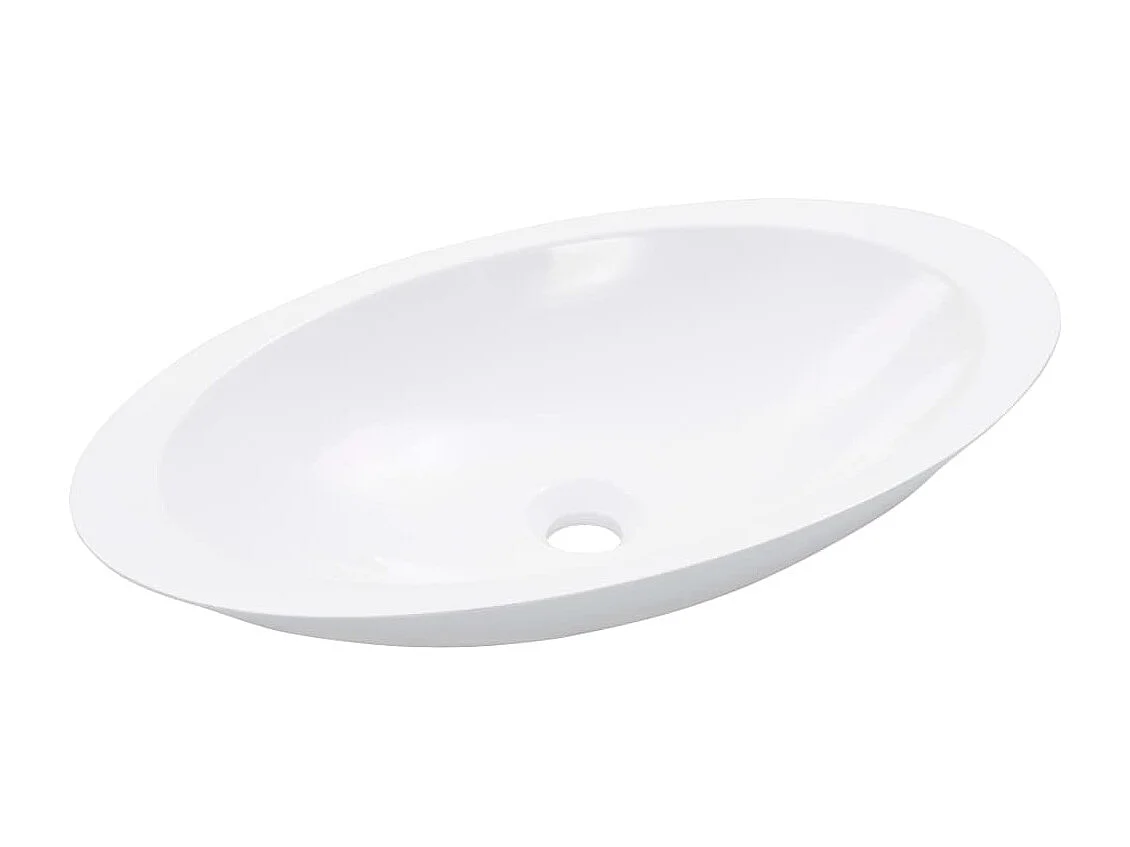 Lavabo 59,3x35,1x10,7 cm Fonte minérale/marbre Blanc