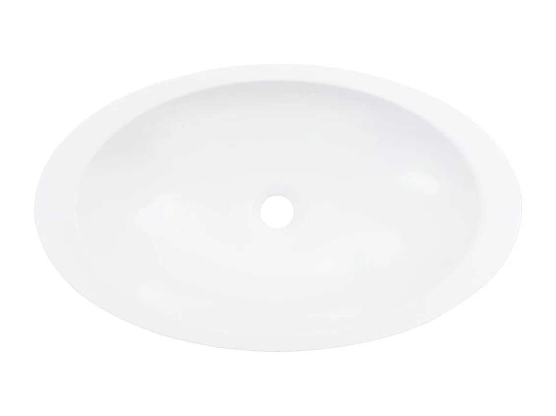 Lavabo 59,3x35,1x10,7 cm Fonte minérale/marbre Blanc