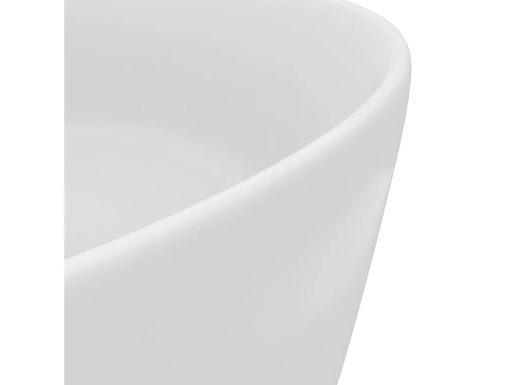 Lavabo rond de luxe Blanc mat 40x15 cm Céramique