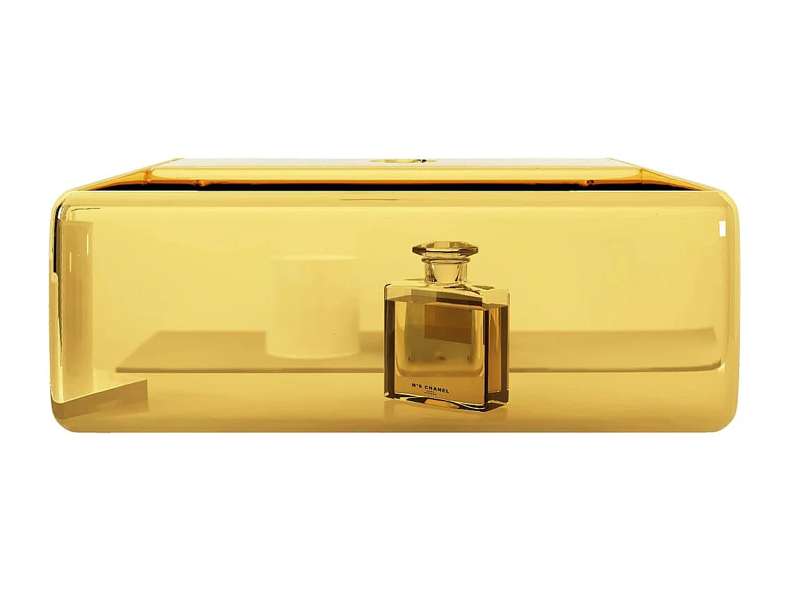 Lavabo avec trou pour robinet 38 x 30 x 11,5 cm Céramique Doré