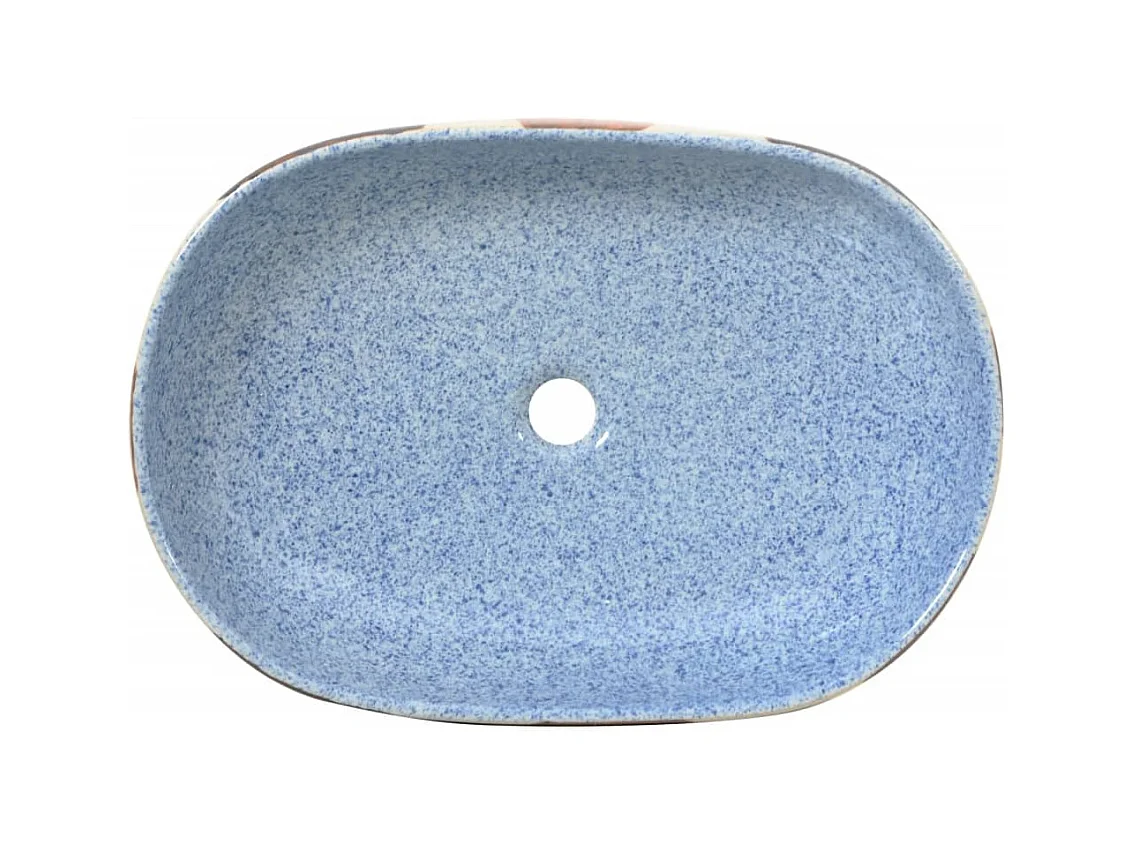 Lavabo da appoggio ovale multicolore in ceramica 59x40x14 cm