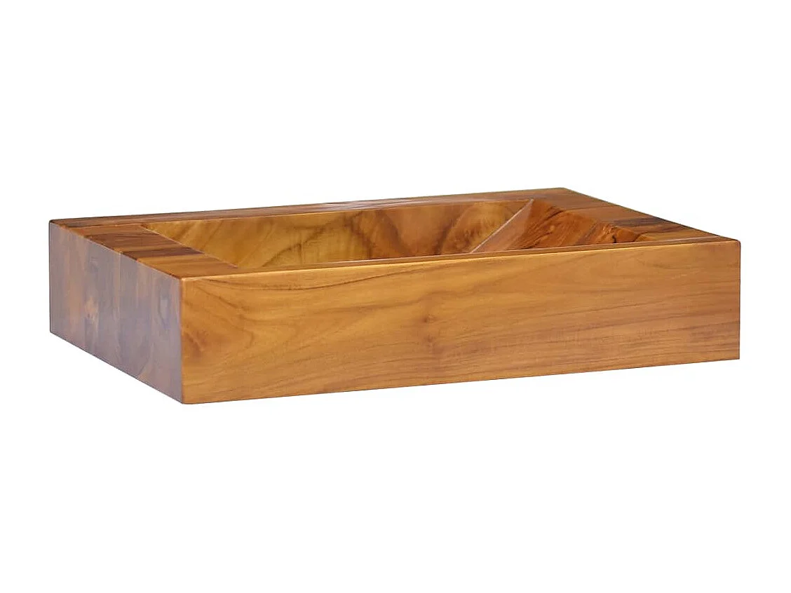 Lavabo in legno massello di teak 50x35x10 cm