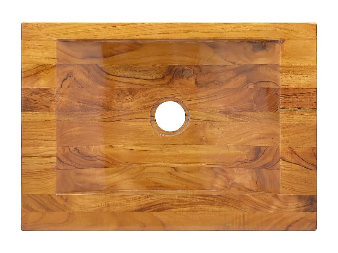 Lavabo in legno massello di teak 50x35x10 cm