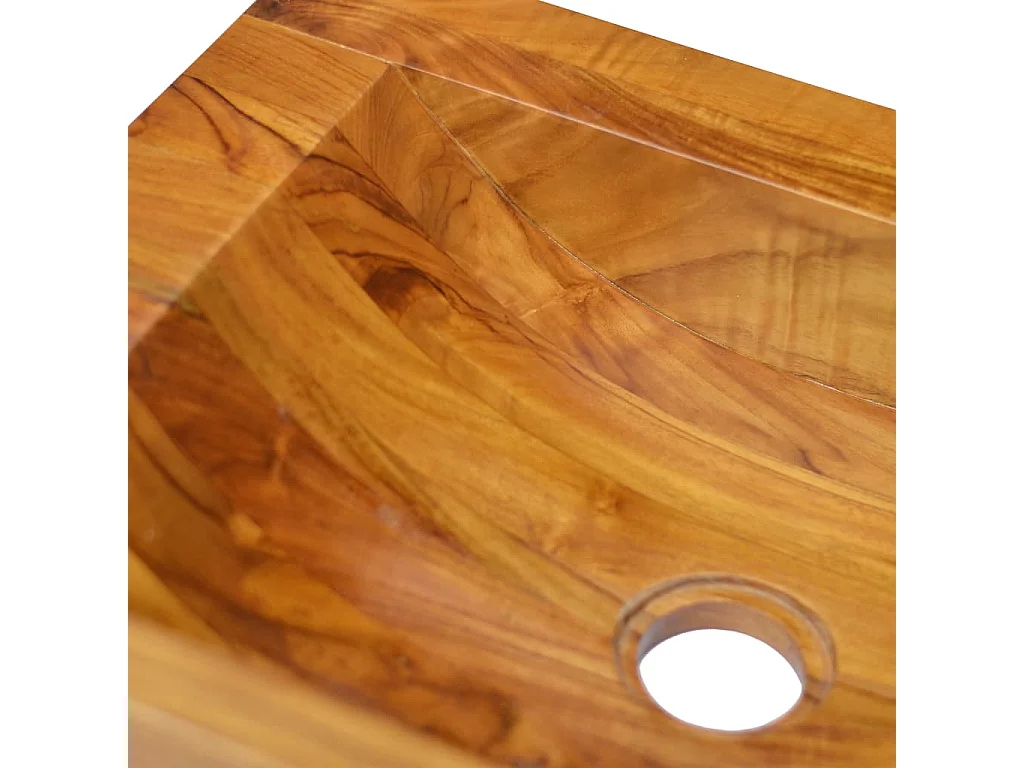 Lavabo in legno massello di teak 50x35x10 cm