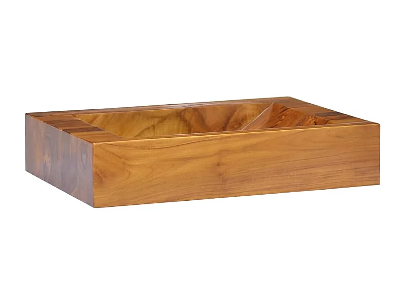 Lavabo in legno massello di teak 50x35x10 cm