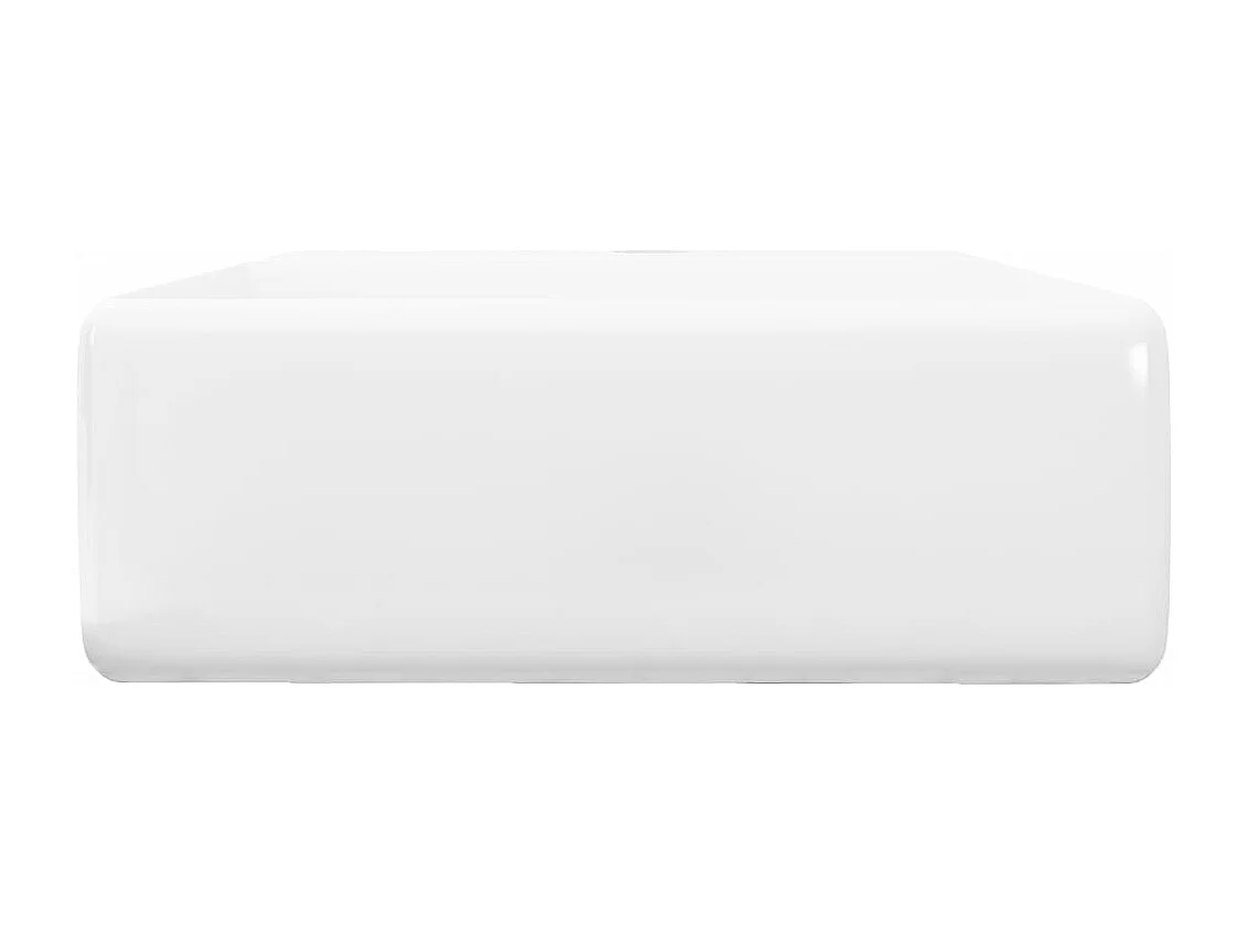 Lussuoso lavabo quadrato in ceramica con troppopieno 41 x 41 cm