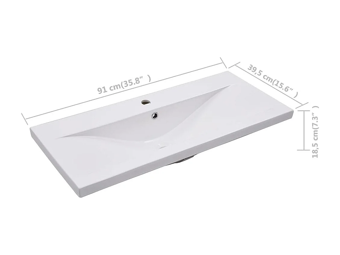 Lavello da incasso 91 x 39,5 x 18,5 cm Ceramica Bianca