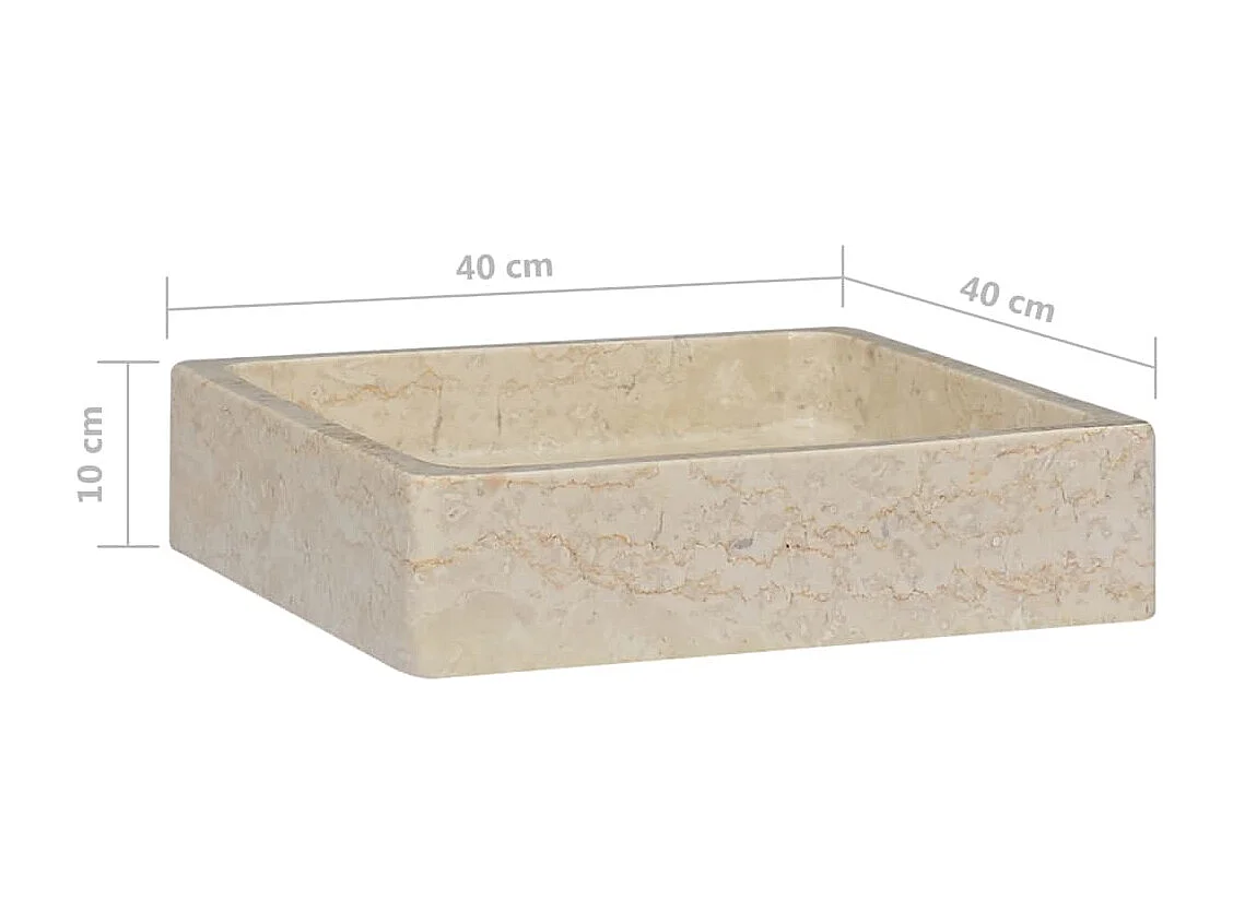 Lavabo Crème 40x40x10 cm Marbre