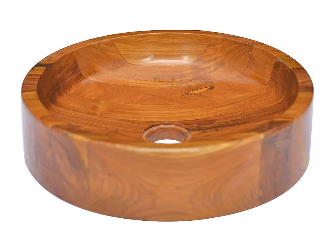 Lavabo Madera maciza de teca Φ40x10 cm