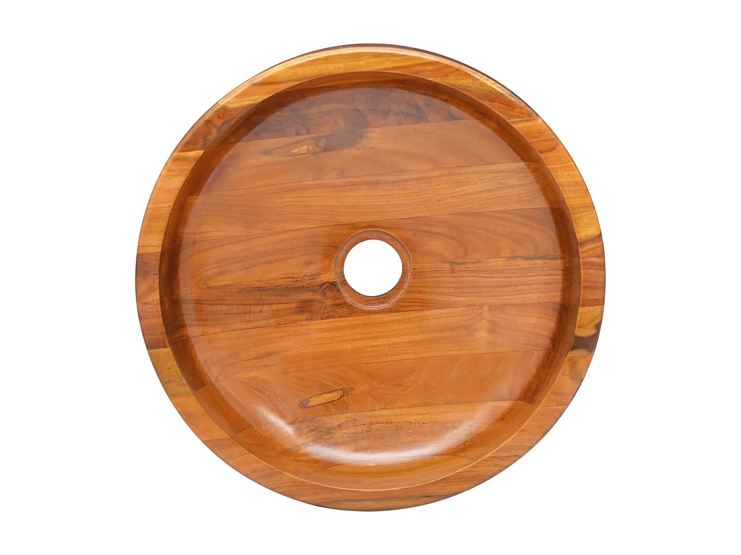 Lavabo Bois de teck massif Φ40x10 cm