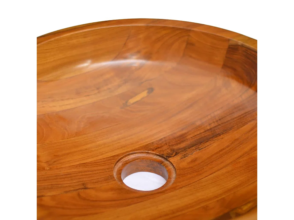 Lavabo Bois de teck massif Φ40x10 cm