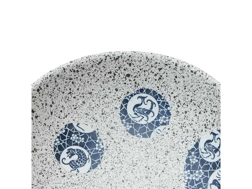 Vasque à poser gris et bleu ovale 47x33x13 cm céramique