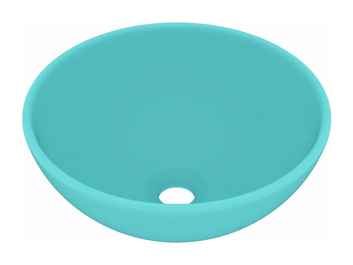 Lavabo de baño redondo Verde claro mate 32,5x14cm Cerámica