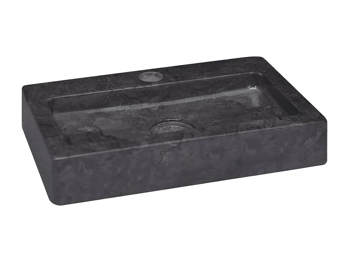 Lavabo mural noir 38x24x6,5 cm marbre
