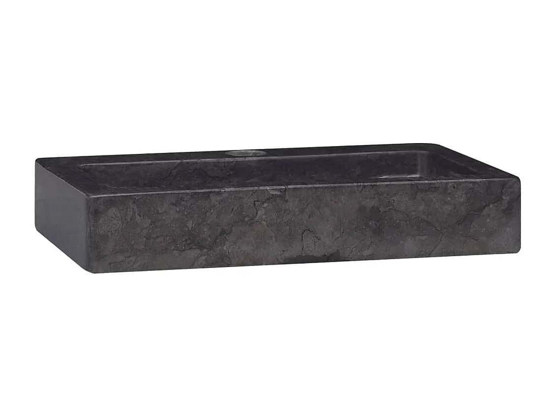 Lavabo mural noir 38x24x6,5 cm marbre
