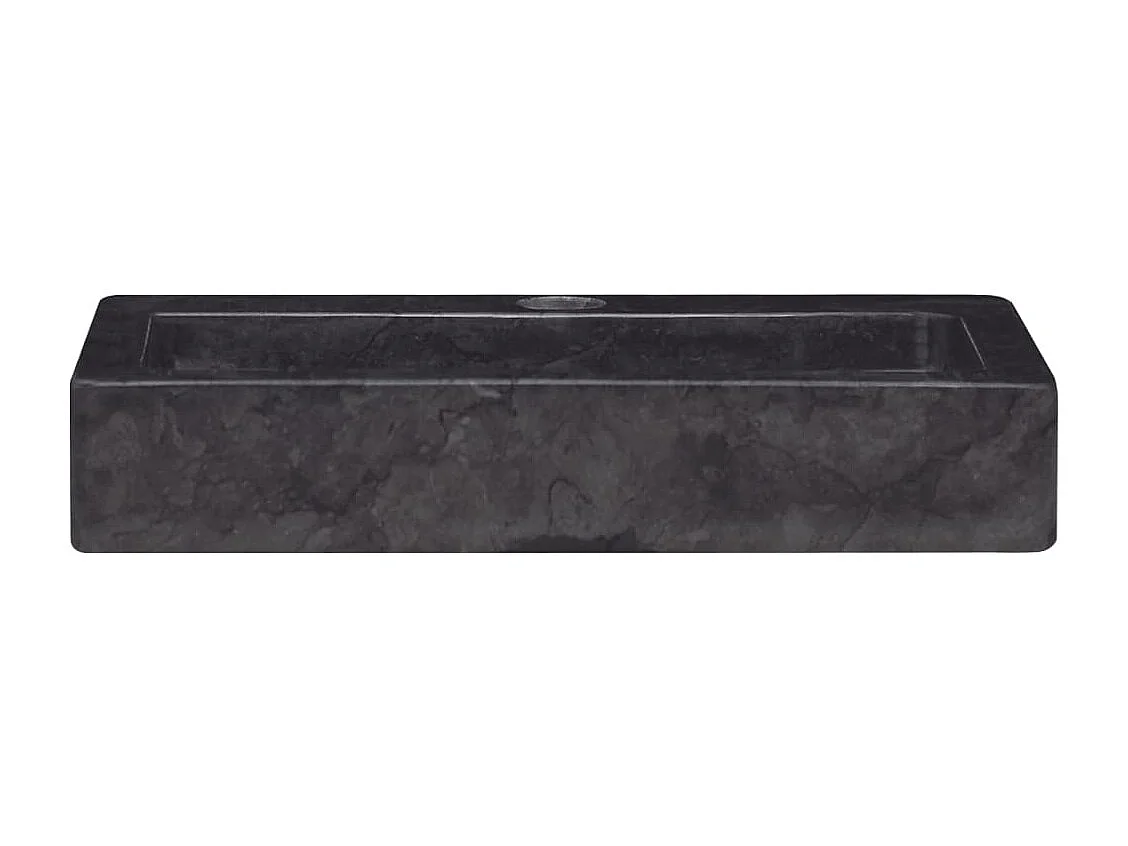 Lavabo mural noir 38x24x6,5 cm marbre