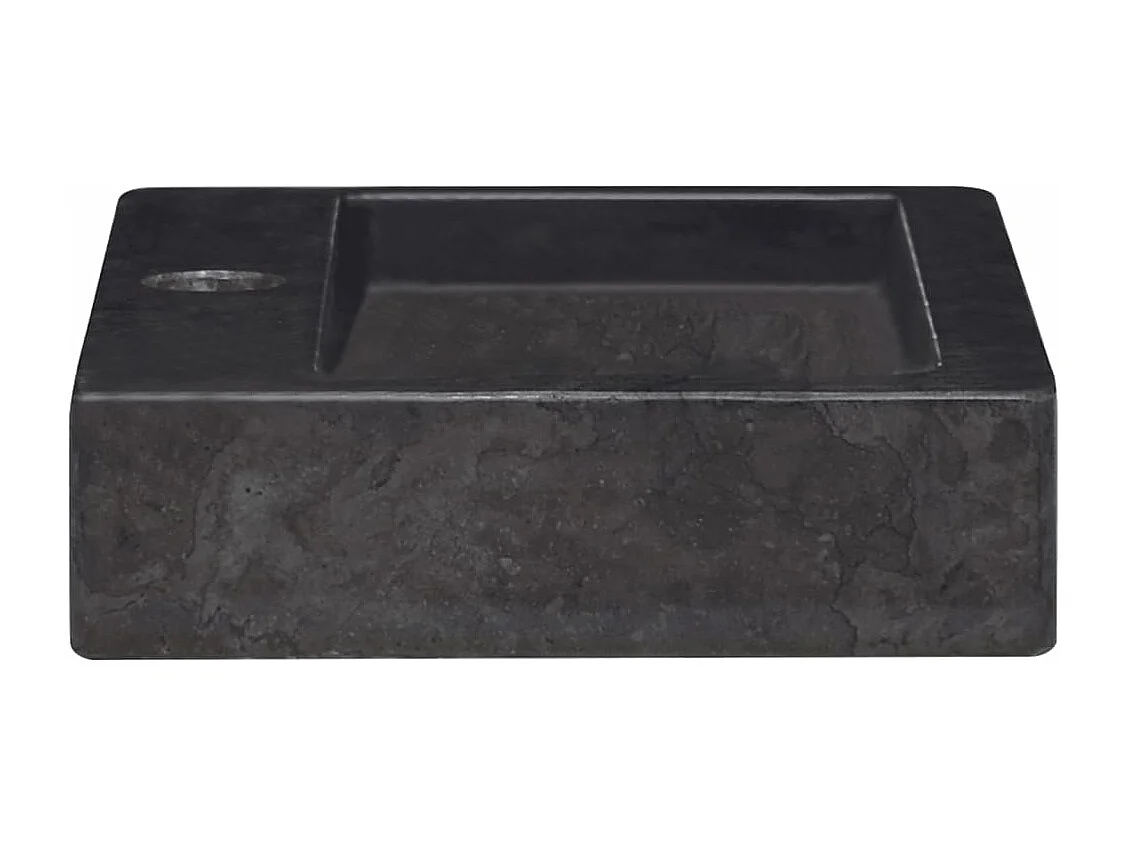 Lavabo mural noir 38x24x6,5 cm marbre