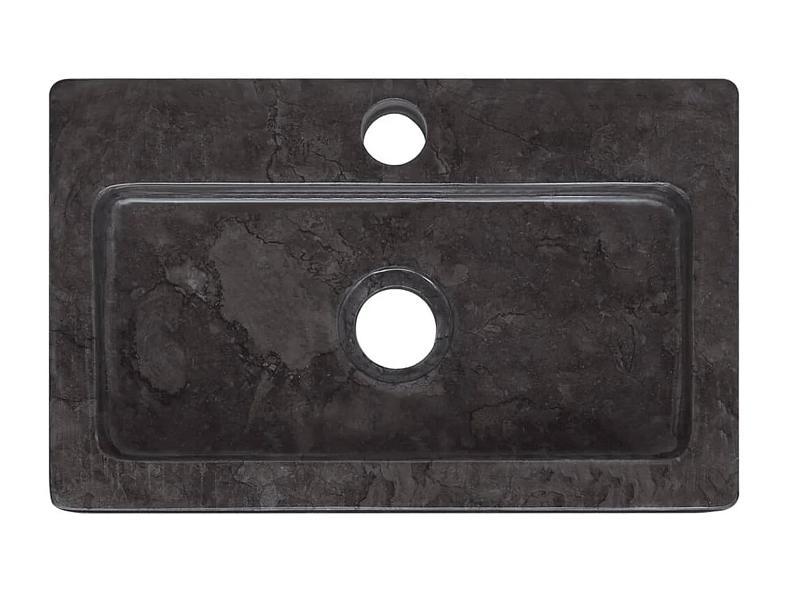Lavabo mural noir 38x24x6,5 cm marbre