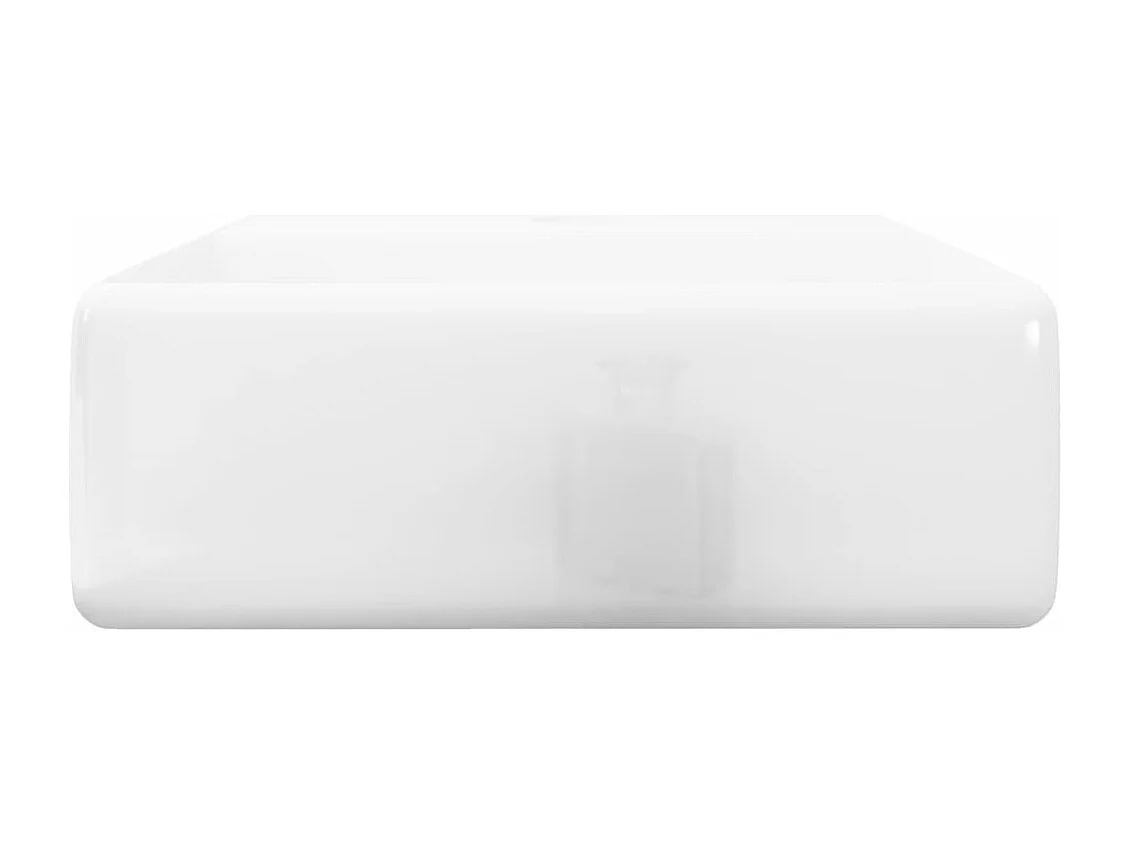 Pia quadrada com furo para torneira Cerâmica Branca