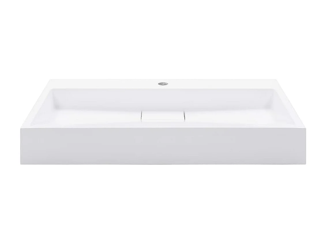Lavabo 80x46x11 cm Fonte minérale/marbre Blanc