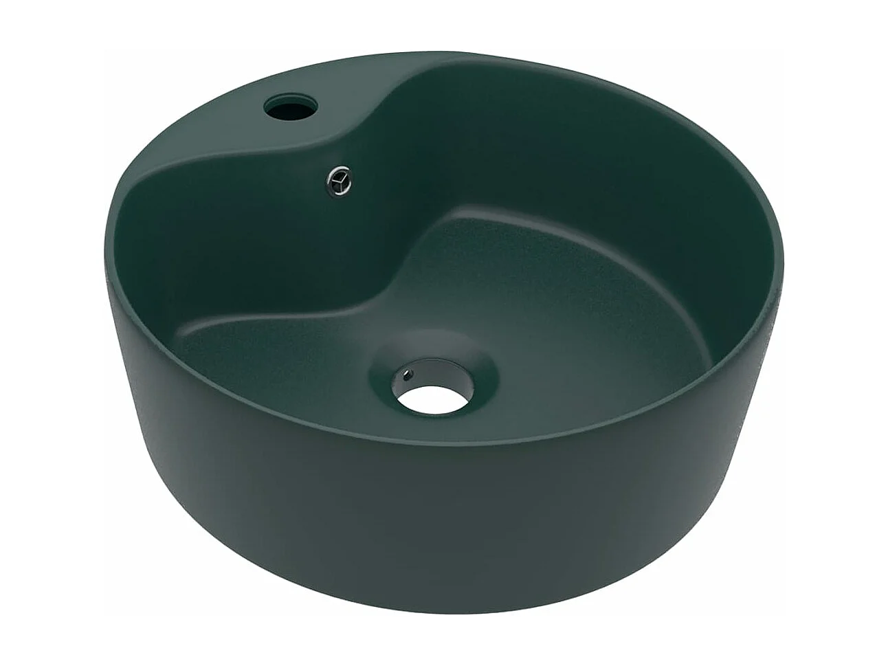 Lavabo de luxe avec trop-plein Vert foncé mat 36x13cm Céramique