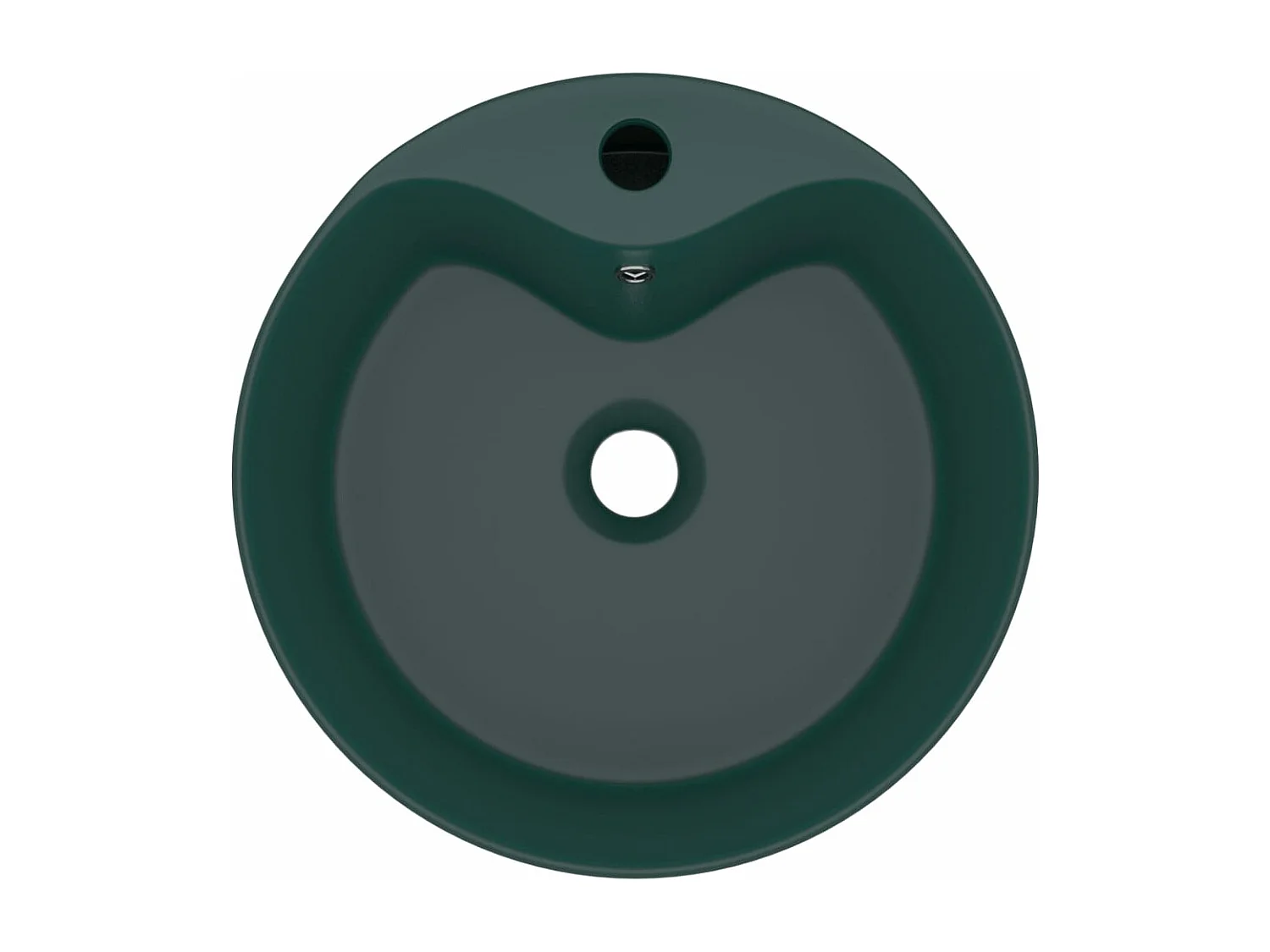 Lavabo de luxe avec trop-plein Vert foncé mat 36x13cm Céramique