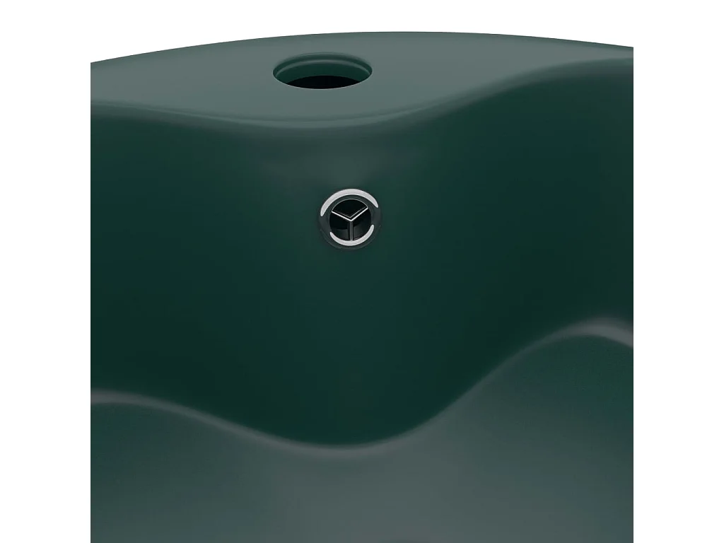 Lavabo de luxe avec trop-plein Vert foncé mat 36x13cm Céramique