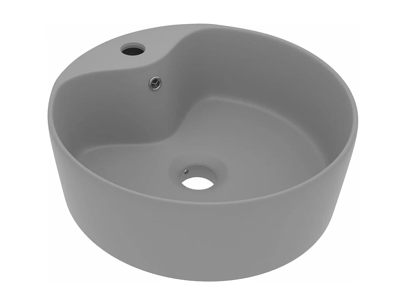 Lavabo de luxe avec trop-plein Gris clair mat 36x13cm Céramique
