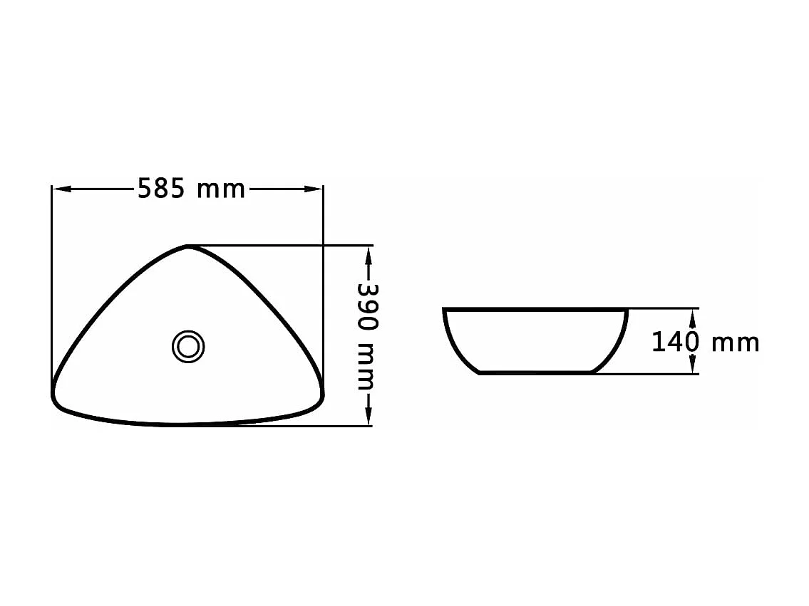 Lavabo 58,5 x 39 x 14 cm Cerámica Negro
