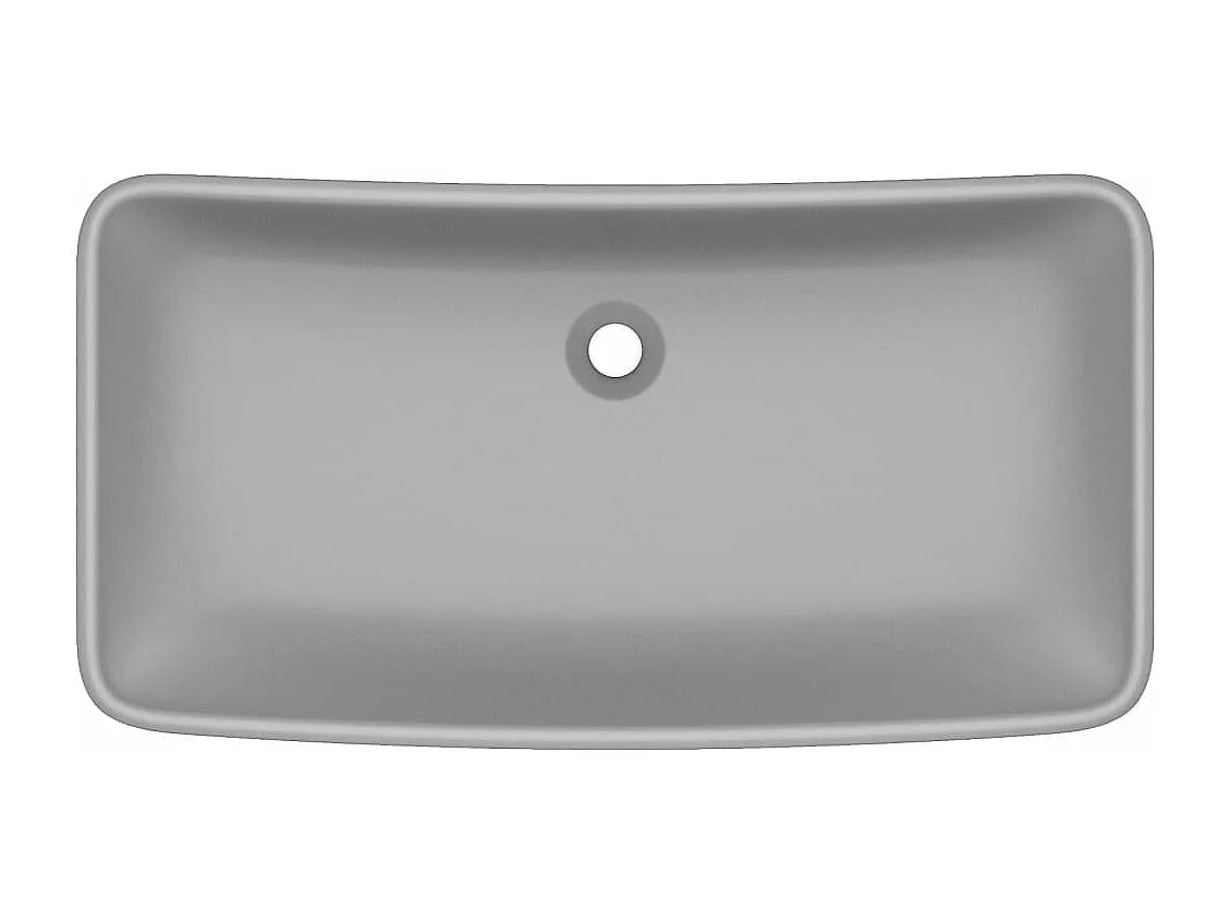 Lavatório retangular luxuoso cinza claro fosco 71x38 cm Cerâmica