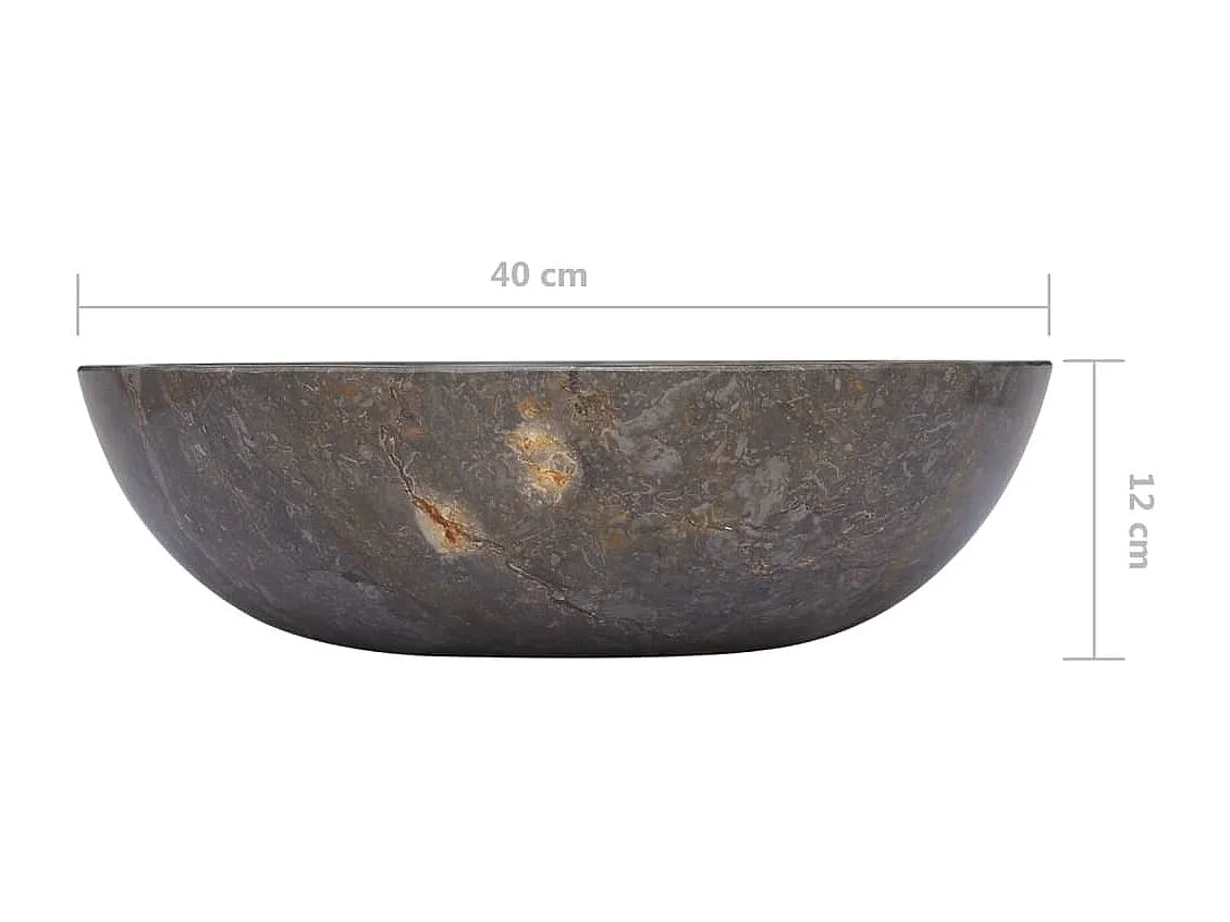 Graues Waschbecken Ø40x12 cm Marmor