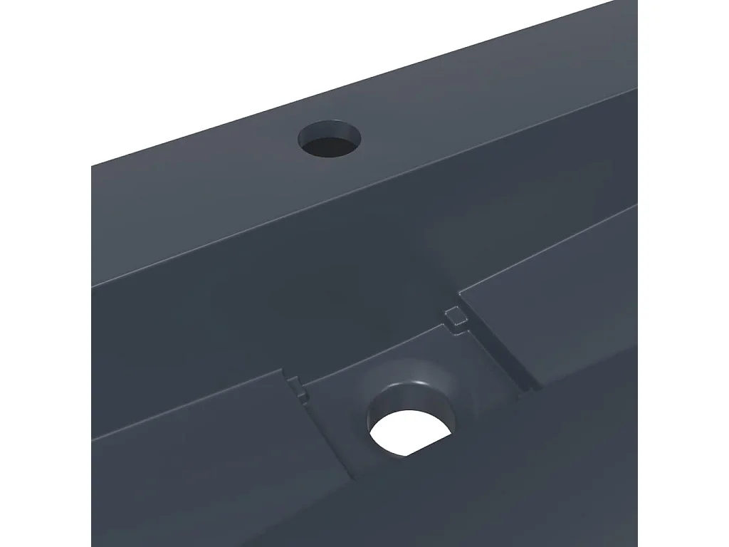 Lavabo 120x46x11 cm ghisa minerale/marmo antracite
