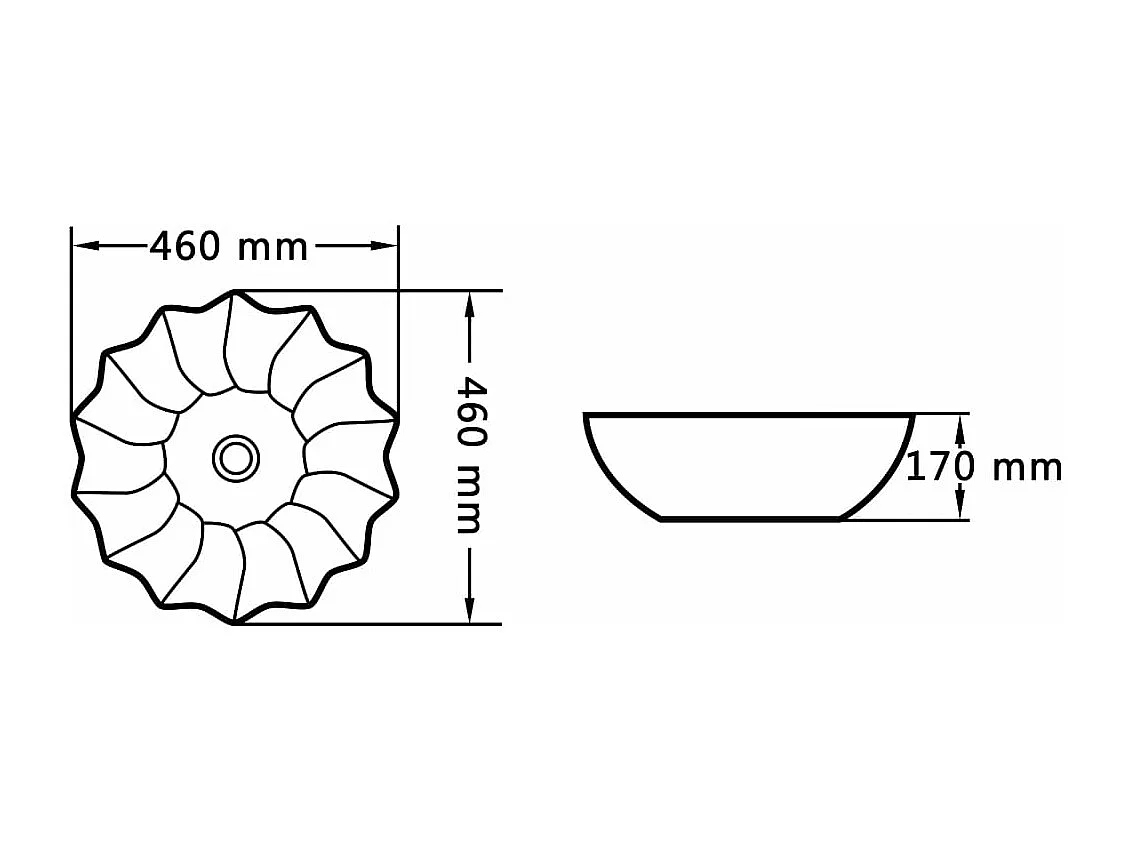 Lavabo 46x17 cm Céramique Blanc