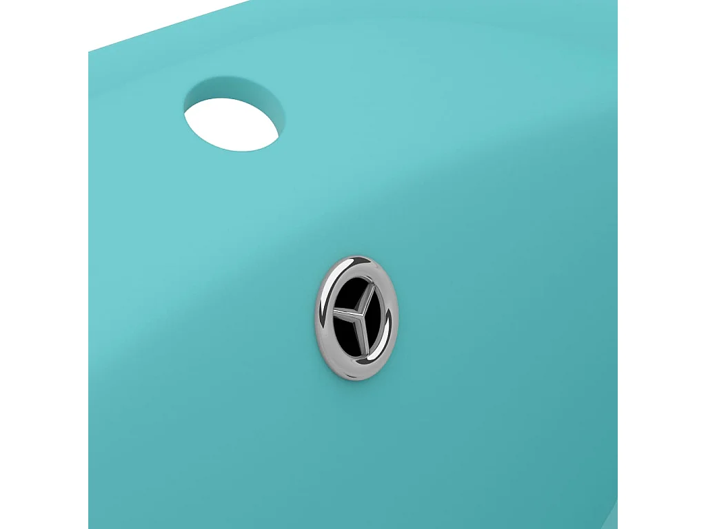 Lavabo ovale à trop-plein Vert clair mat 58,5x39 cm Céramique