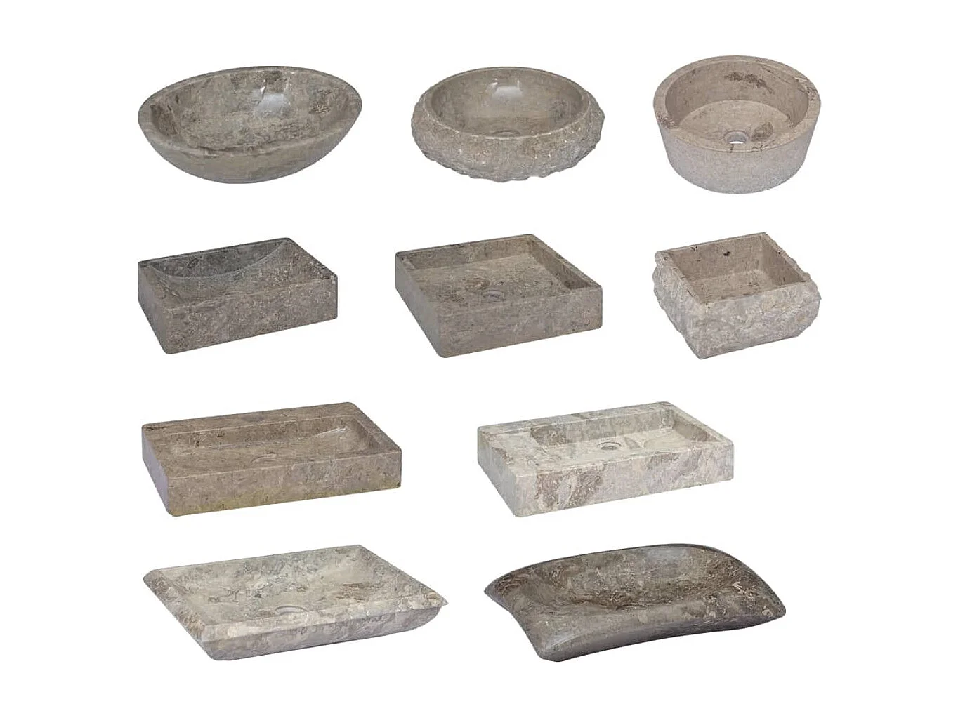 Lavabo Gris 40x40x10 cm Mármol