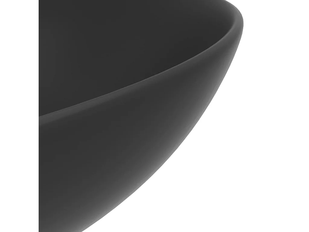 Lavabo de salle de bain Céramique Gris foncé Rond