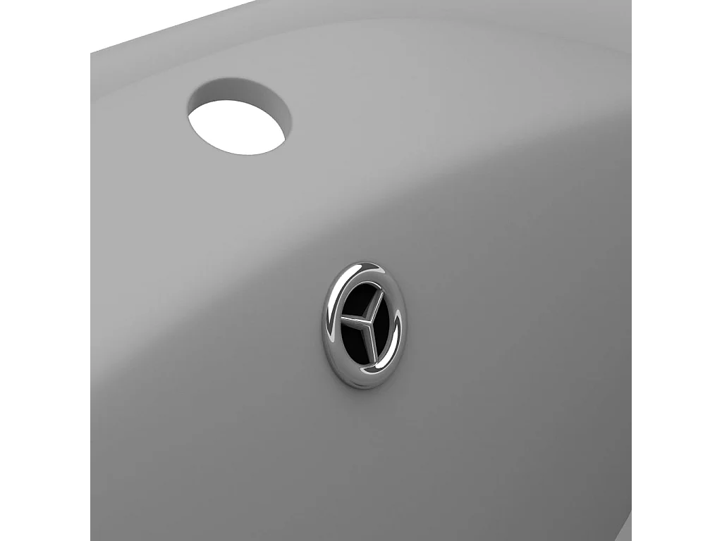 Lavabo ovale con troppopieno Grigio chiaro opaco 58,5x39 cm Ceramica
