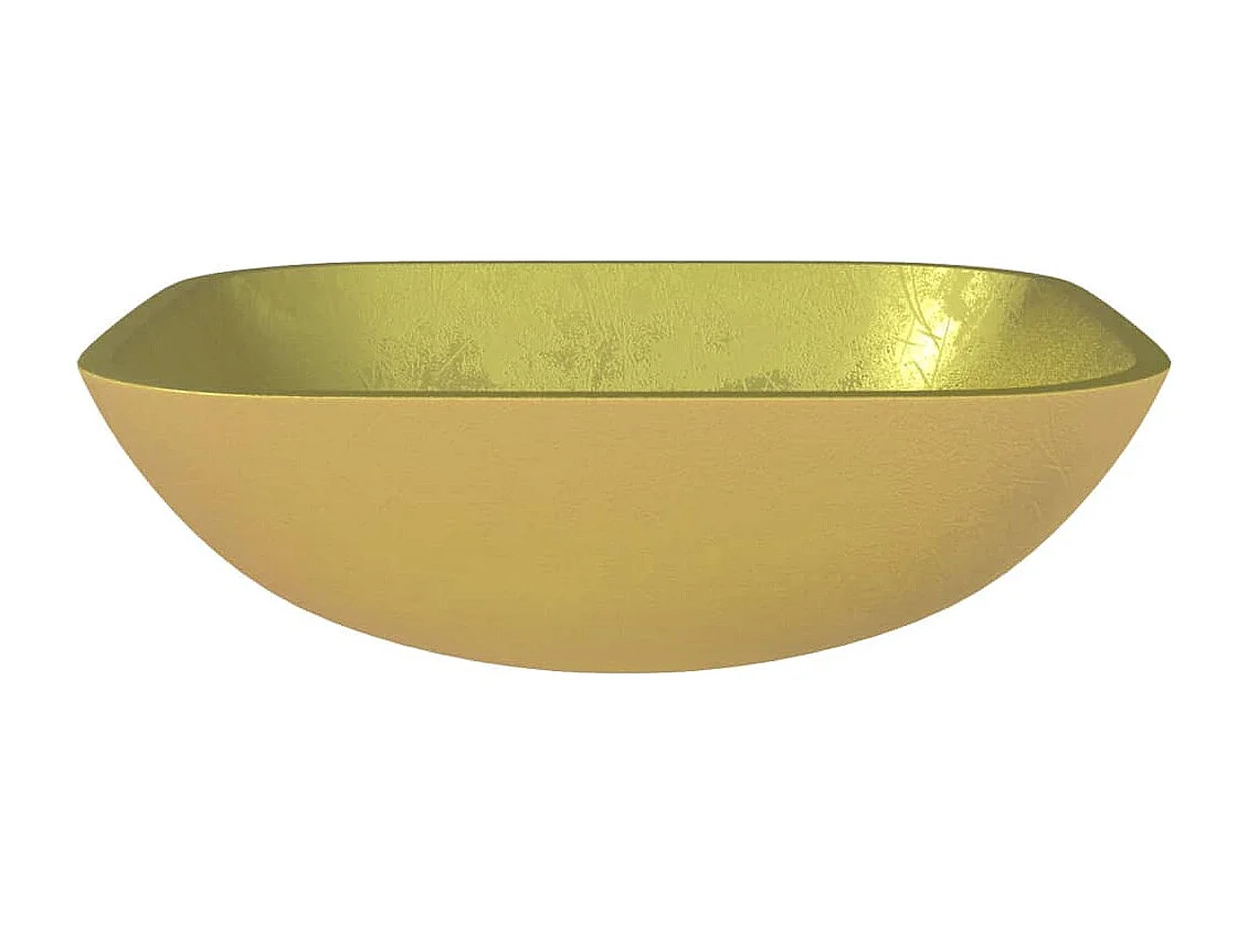 Lavabo Verre 42x42x14 cm Doré